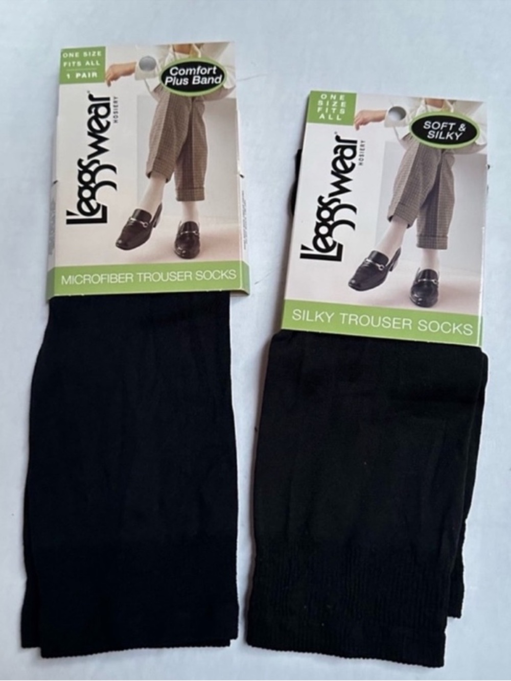 vintage Leggs silky trouser socks black one size NOS